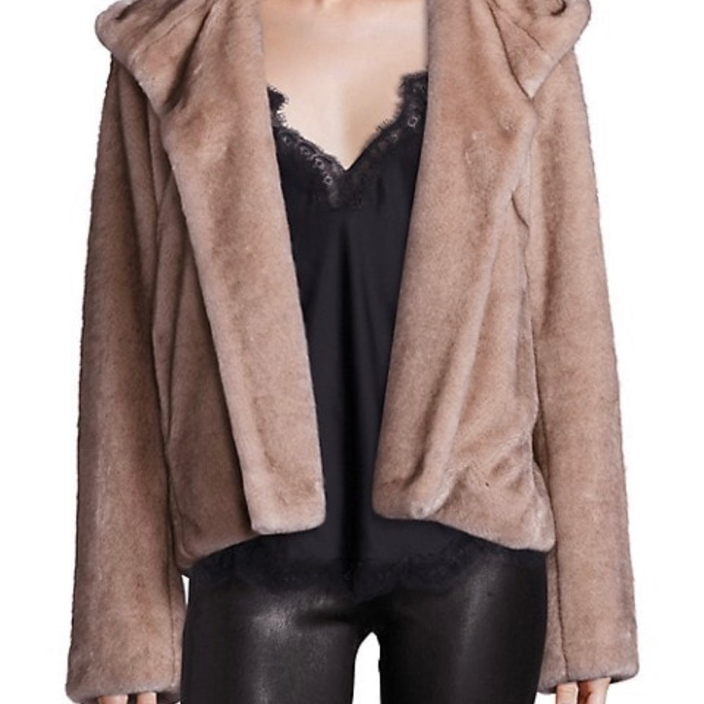 HELMUT LANG Faux Mink Fur Bomber